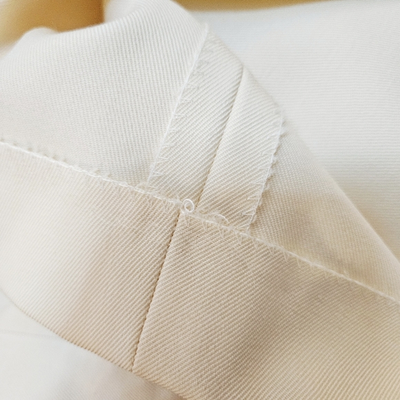 Vintage 70s Cream White Fine Wool Twill Culottes Made In France XS - Picture 7 of 15